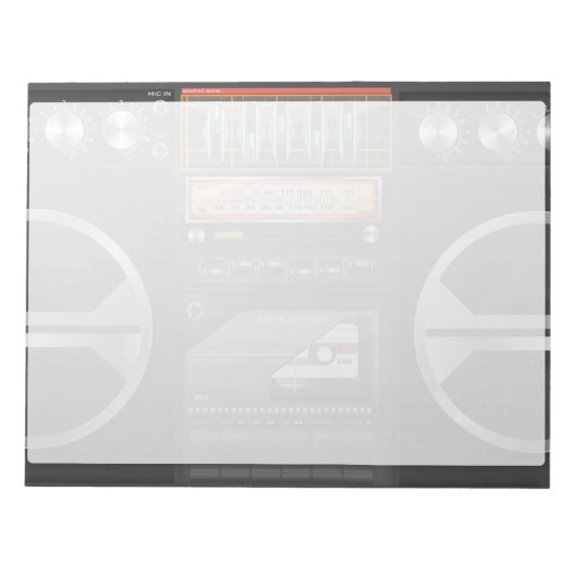 Boombox Ghetto Blaster Notitieblok (Voorkant)