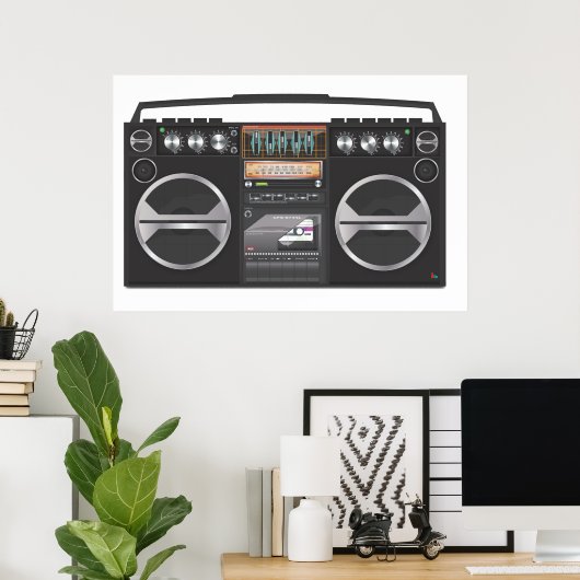 Boombox Ghetto Blaster Poster (Thuiskantoor)