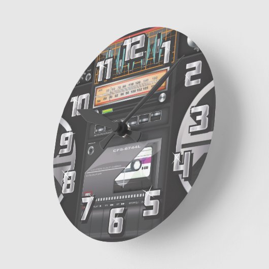 Boombox Ghetto Blaster Ronde Klok (Hoek)