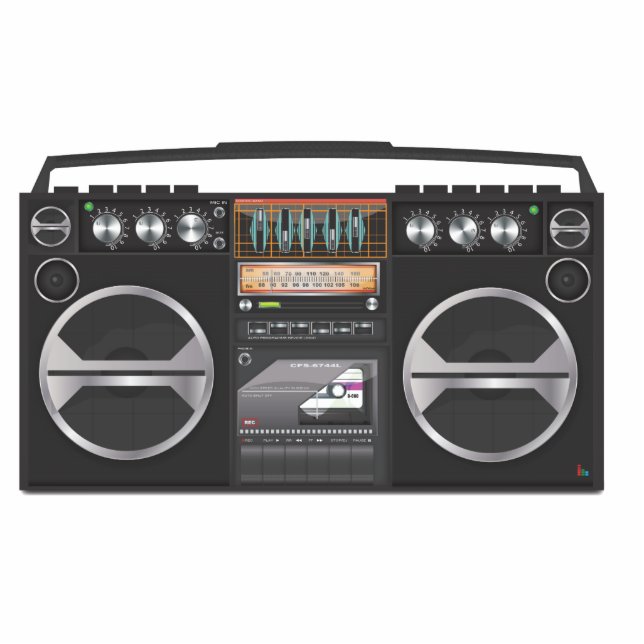 Boombox Ghetto Blaster Staand Fotobeeldje (Voorkant)