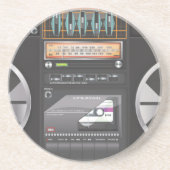 Boombox Ghetto Blaster Zandsteen Onderzetter (Voorkant)