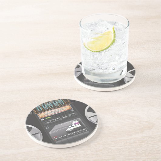 Boombox Ghetto Blaster Zandsteen Onderzetter (Zijkant)