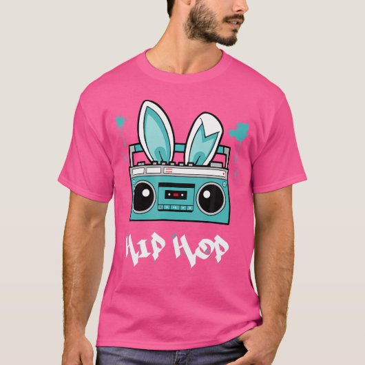 Boombox Hip Hop Bunny Shirt (Voorkant)