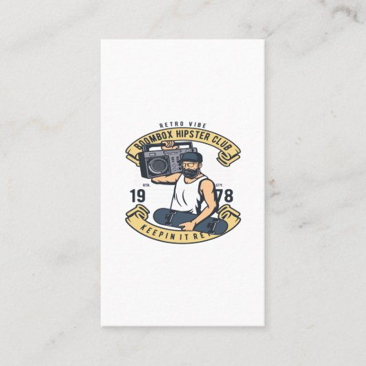 Boombox Hipster Club Visitekaartje (Voorkant)