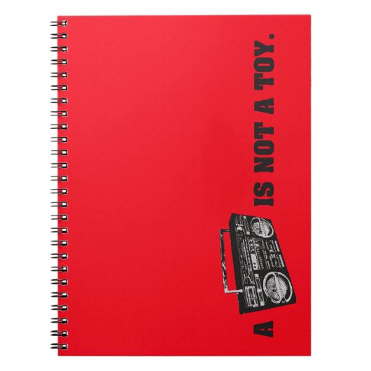 Boombox is geen Speelgoed Notitieboek (Voorkant)