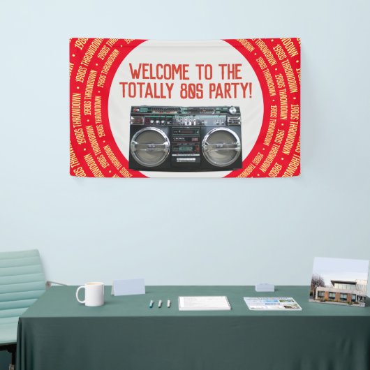 Boombox jaren tachtig spandoek (Beurs)