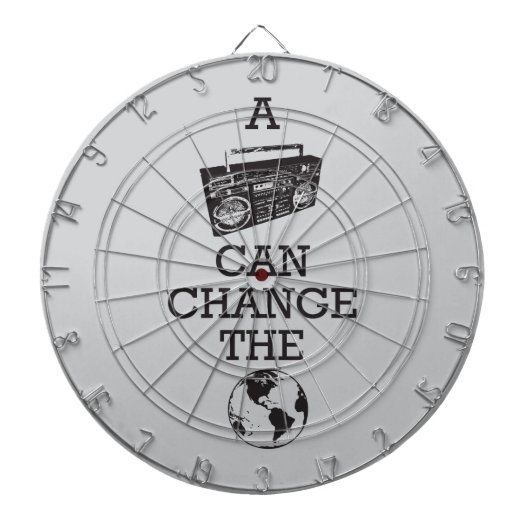 Boombox kan de wereld veranderen dartbord (Voorkant)