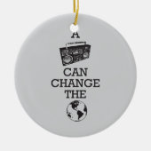 Boombox kan de wereld veranderen keramisch ornament (Voorkant)