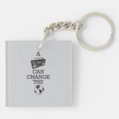 Boombox kan de wereld veranderen sleutelhanger (Achterkant)