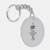 Boombox kan de wereld veranderen sleutelhanger (Voorkant Links)