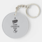 Boombox kan de wereld veranderen sleutelhanger (Achterkant)