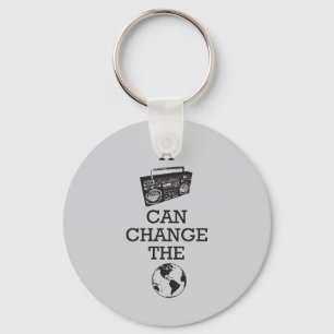 Boombox kan de wereld veranderen sleutelhanger