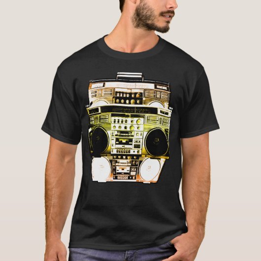 Boombox Kleur vervagen ( goud ) T-shirt (Voorkant)