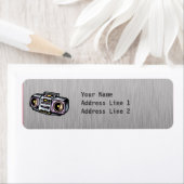 Boombox met metaal in penseelvorm etiket (Insitu)