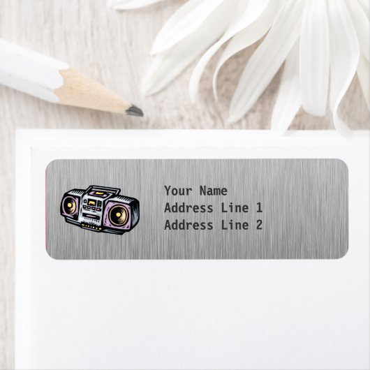 Boombox met metaal in penseelvorm etiket (Insitu)