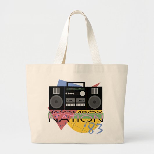 Boombox Nation 83 Grote Tote Bag (Voorkant)