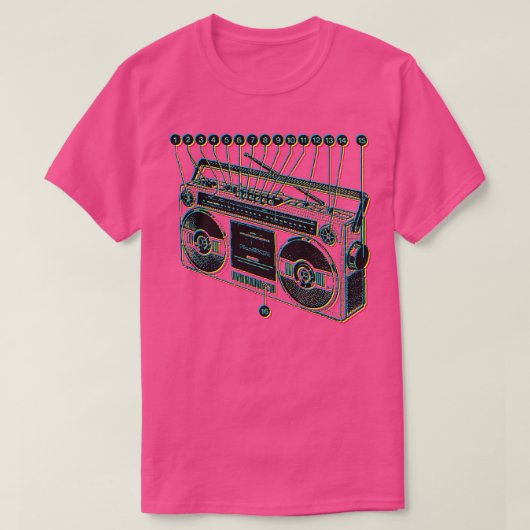 Boombox Old School  Ghetto Blaster T-shirt (Design voorkant)
