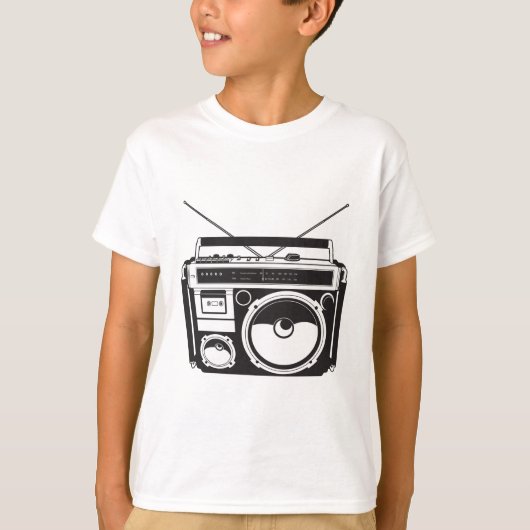 ☞ Boombox Oldschool / Cassette Player T-shirt (Voorkant)