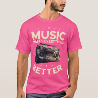 Boombox Oldschool muziek maakt alles beter T-shirt