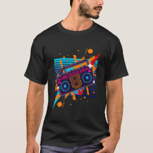 Boombox Radio Oude School Hip Hop Rap Cassette T-shirt