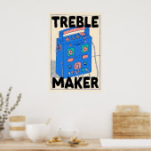 Boombox Retro Poster Treble Maker Music Wall Art (Keuken)