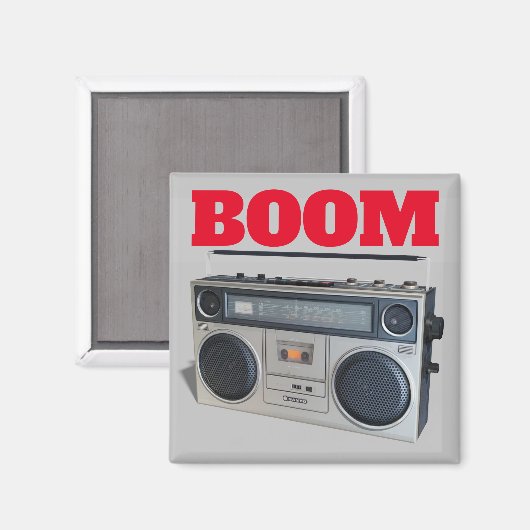 BoomBox Retro Stereo Fun Magneet (Voorkant / Achterkant)