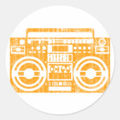 Boombox Ronde Sticker (Voorkant)