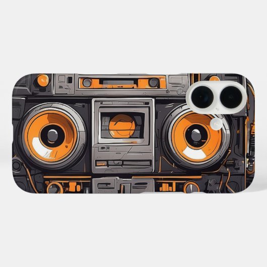 Boombox Time Machine iPhone Case (Achterkant (horizontaal))