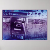 Boomboxer paars blauw poster (Voorkant)