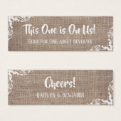 Boombundel en hoeken met script, Drink Tickets Mini Visitekaartjes (Voorkant /achterkant)