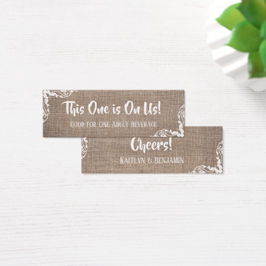 Boombundel en hoeken met script, Drink Tickets Mini Visitekaartjes (Bureau)