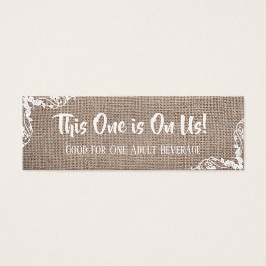 Boombundel en  hoeken met script, Drink Tickets Mini Visitekaartjes (Voorkant)