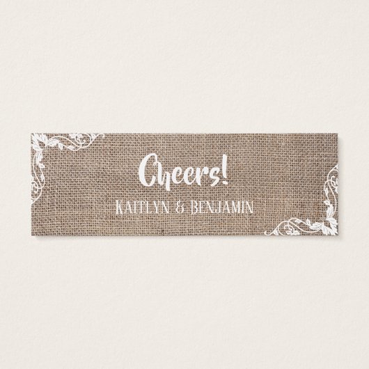 Boombundel en hoeken met script, Drink Tickets Mini Visitekaartjes (Achterkant)