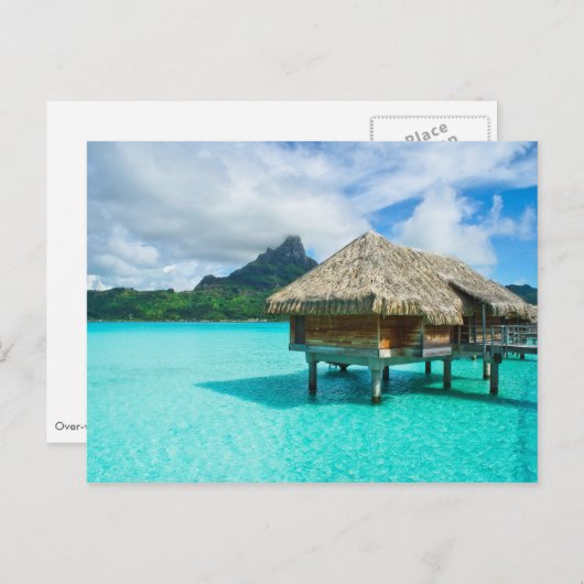 Boombungalow, Bora Bora briefkaart (Voorkant / Achterkant)