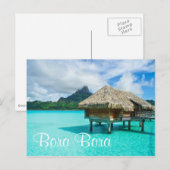 Boombungalow, Bora Bora text briefkaart (Voorkant / Achterkant)