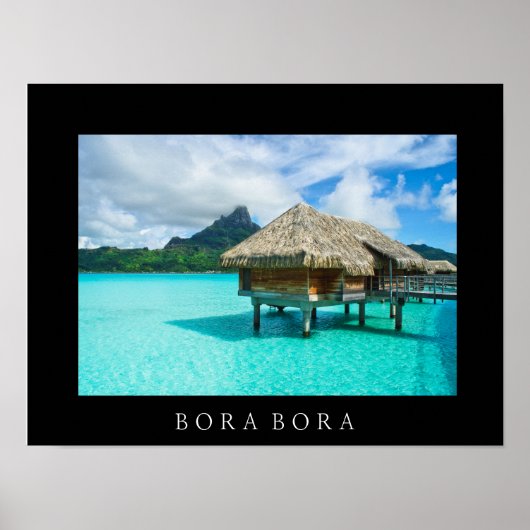 Boombungalow, Bora Bora text poster print (Voorkant)
