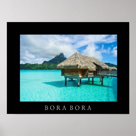 Boombungalow, Bora Bora text poster print (Voorkant)