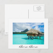 Boombungalow Bora Bora White text briefkaart (Voorkant / Achterkant)