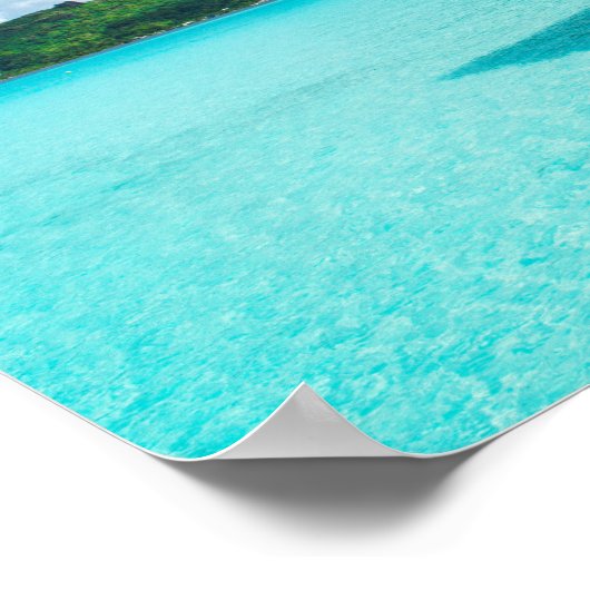 Boombungalow, druk op Bora Bora poster (Hoek)