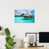Boombungalow, druk op Bora Bora poster (Thuiskantoor)