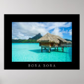 Boombungalow in zwarte poster Bora Bora Bora (Voorkant)