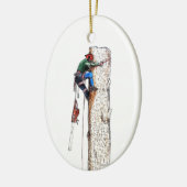 Boomchirurg Arborist Chainzaag Keramisch Ornament (Links)