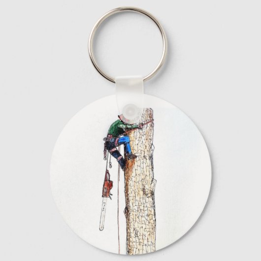 Boomchirurg Arborist Chainzaag Key Ring Sleutelhanger (Voorkant)
