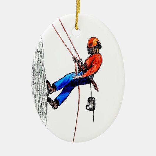 Boomchirurg Arborist Forester Keramisch Ornament (Voorkant)