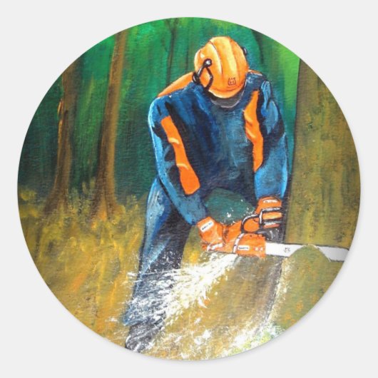 Boomchirurg Arborist Forester Ronde Sticker (Voorkant)