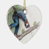 Boomchirurg Arborist Lumberjack Keramisch Ornament (Rechts)
