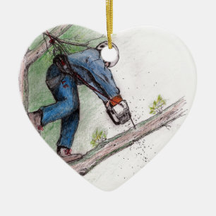 Boomchirurg Arborist Lumberjack Keramisch Ornament
