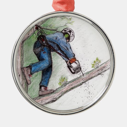 Boomchirurg Arborist Lumberjack Metalen Ornament (Voorkant)