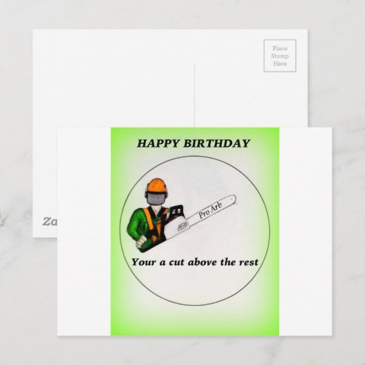 Boomchirurg Arborist op het werk cadeau Chainzaag Briefkaart (Voorkant / Achterkant)