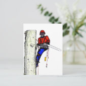Boomchirurg Arborist op het werk cadeau Chainzaag Briefkaart (Staand voorkant)